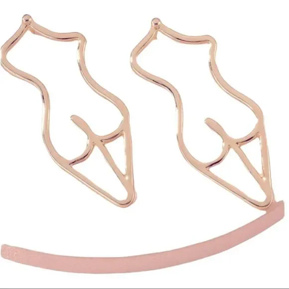 𝅺ABSTRACT female body outline stud earrings - Picture 3 of 3